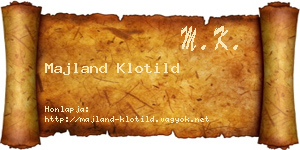 Majland Klotild névjegykártya